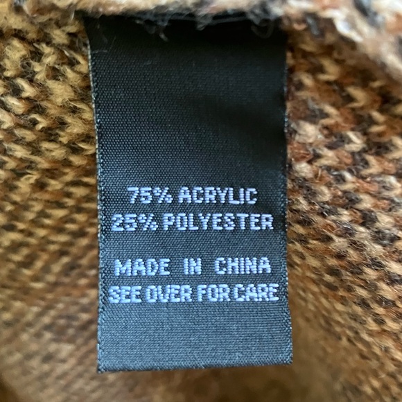 Fortune & Ivy Brown Plaid Cardigan Sweater Size M Open Front Knit Academia Comfy - Picture 6 of 8